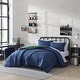 preview thumbnail 1 of 7, Nautica Solid Reversible Navy Multi-Piece Bed Set