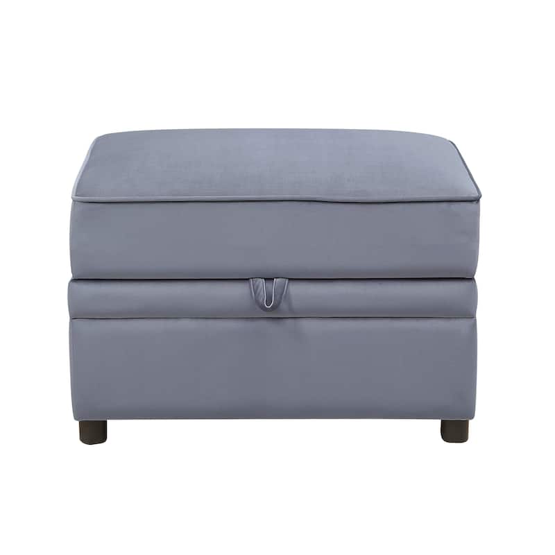 Marillo Grey Rectangle Storage Ottoman