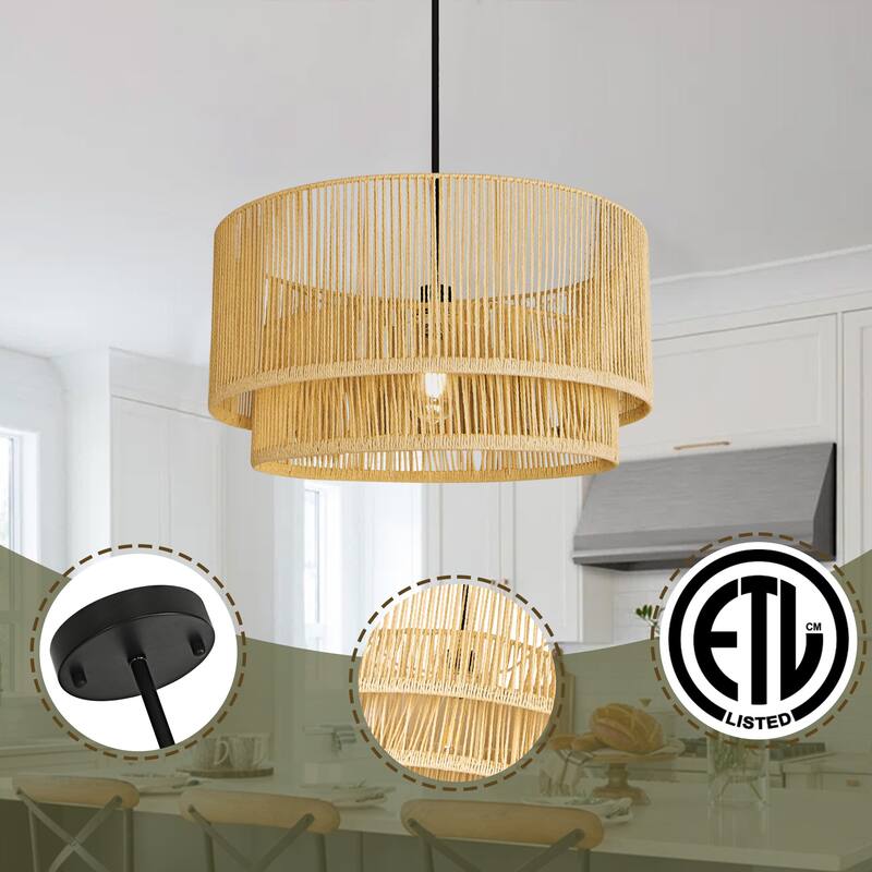 Hand-Woven Rattan Pendant Light