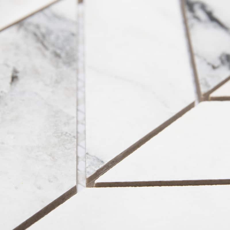 Merola Tile Touche Chevron Zebre 11-3/4" x 12-1/4" Porcelain Mosaic Floor and Wall Tile - (1 Tile)