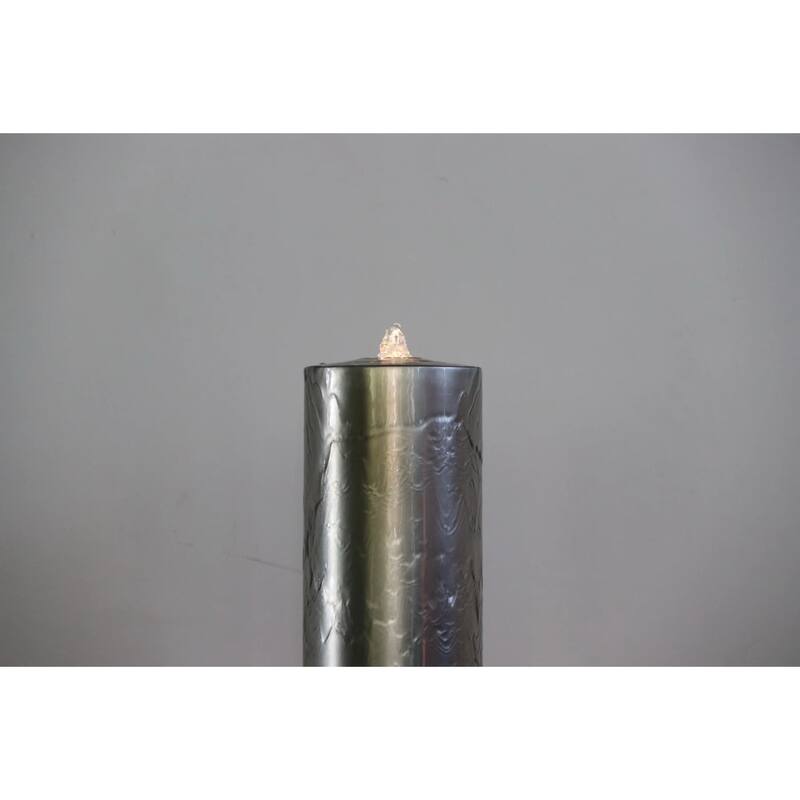 LED Lighted Steel Pillar Garden Water Fountain - 46.46"