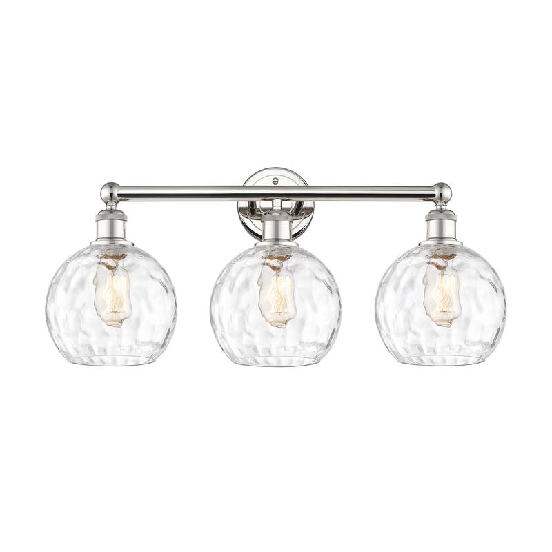Innovations Lighting Athens Water Glass - 3 Light 26" Bath Vanity Light - Clear/Polished Nickel