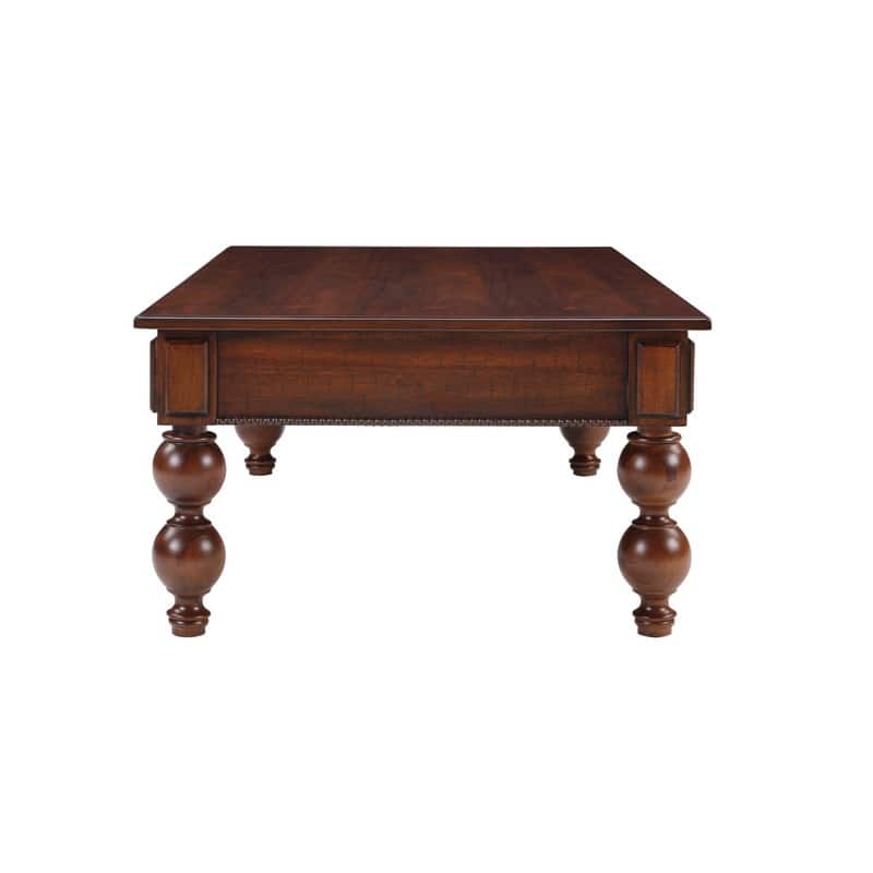 Rectangular 47" Wooden Coffee Table with Storage Drawer, Vintage Cocktail Table with Solid Wood Legs for Living Room Elegance