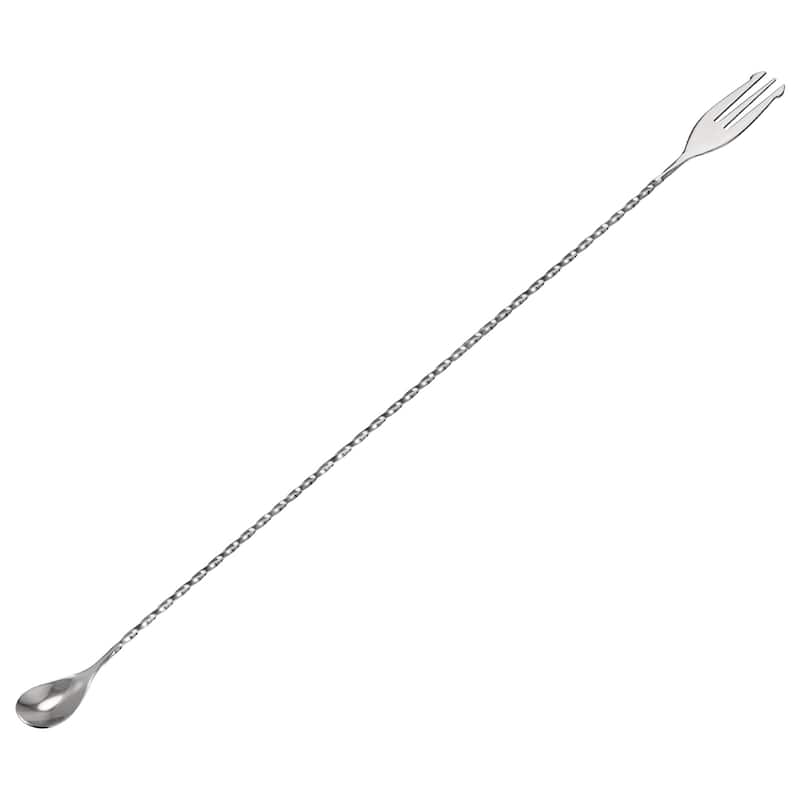 Bar Mixing Spoon, Stainless Steel Cocktail Spoon 16 Inch Spiral Pattern - Silver