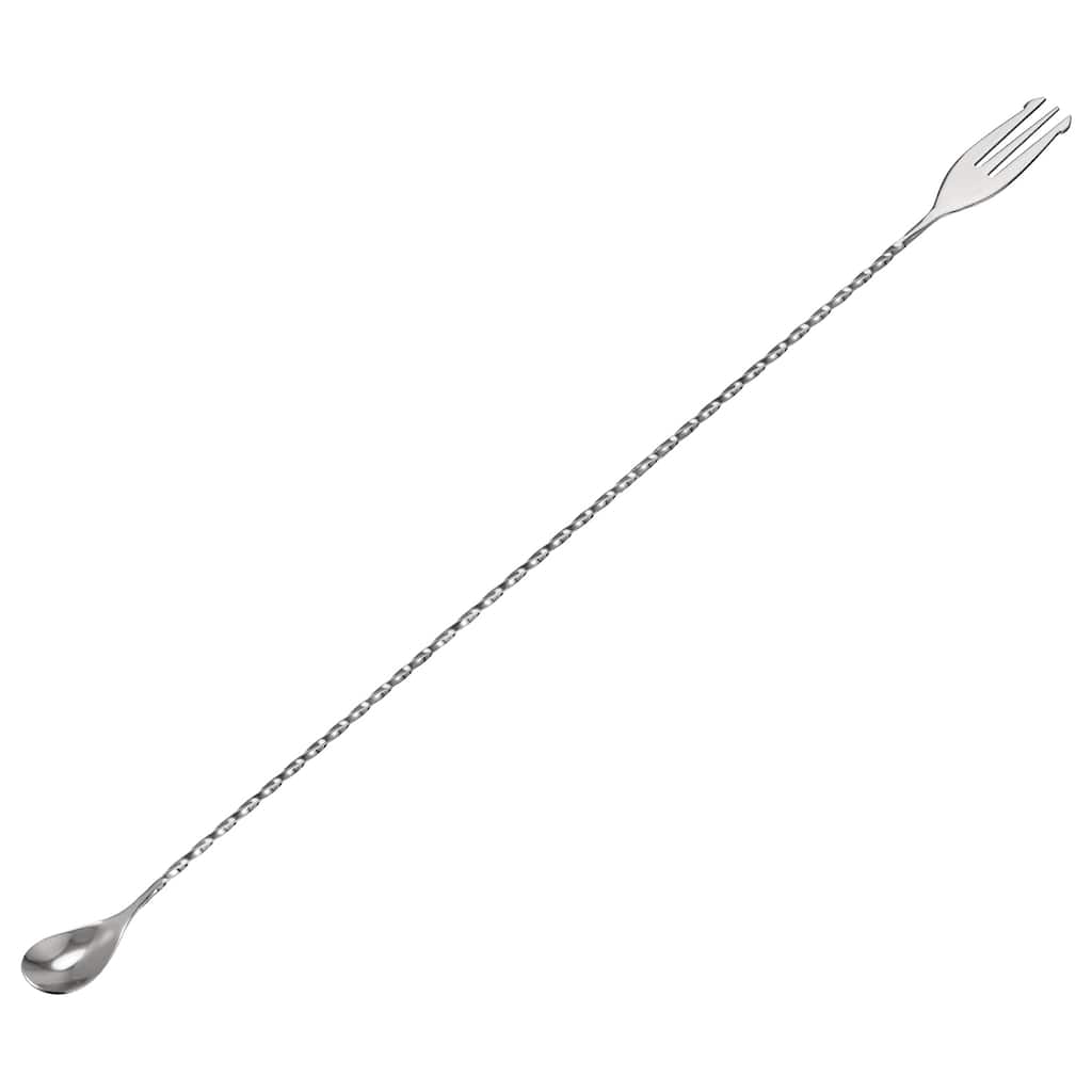 Bar Mixing Spoon, Stainless Steel Cocktail Spoon 16 Inch Spiral Pattern - Silver