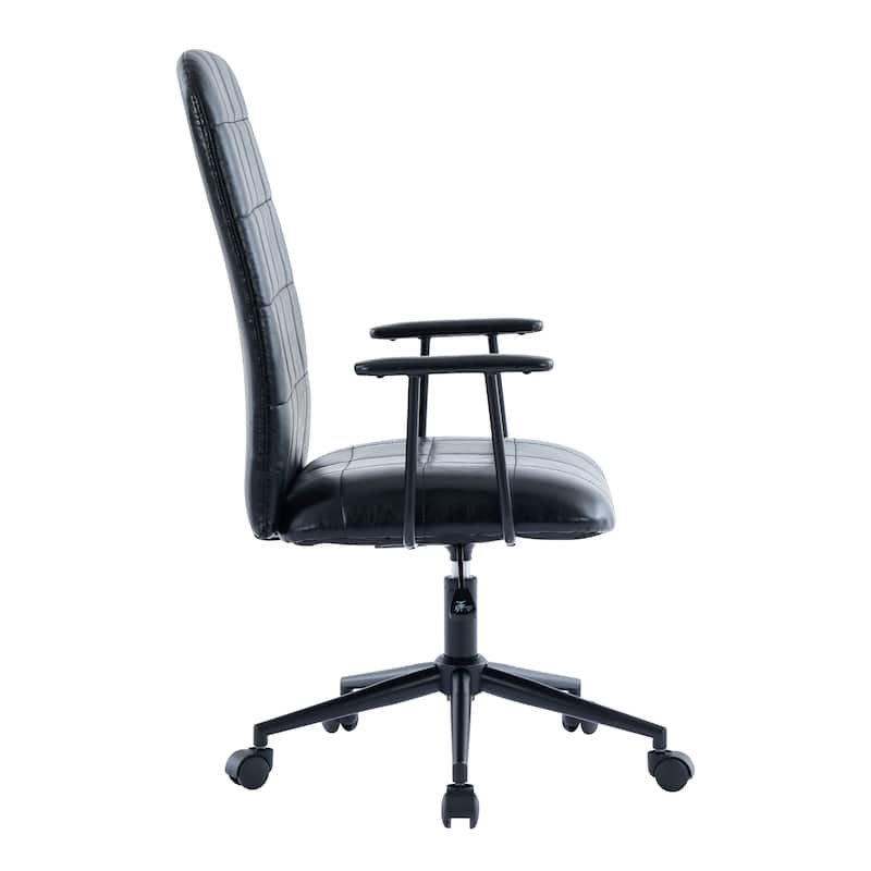 PU Leather Swivel Office Chair with Wheels, Ergonomic High Back Computer Chair, Home Office Chair with Adjustable Height