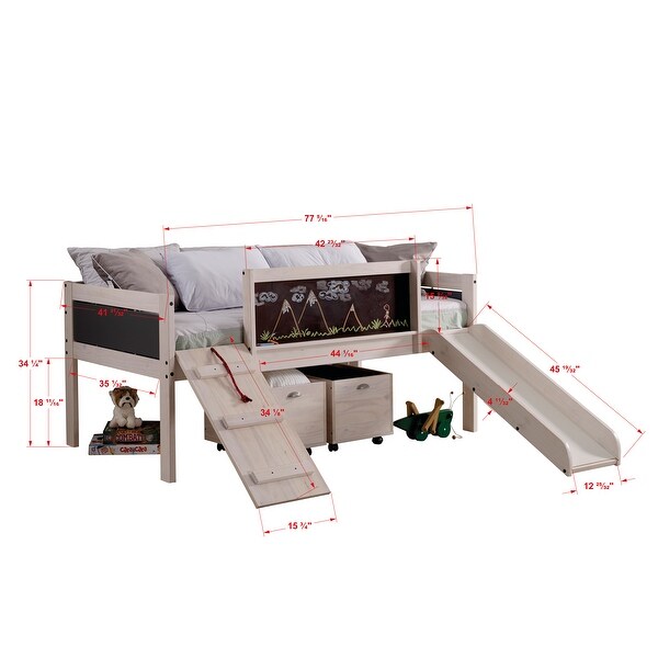 Taylor & Olive Gardenia White Wash Twin Low-loft Bed