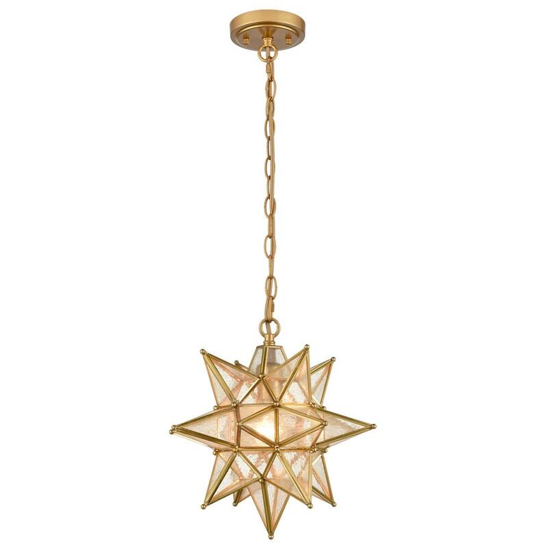 Ibiza Moravian Star Pendant Light Chandelier Seeded Glass 13-Inches