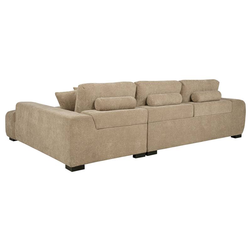 Plather Upholstered Sectional Chaise Sofa