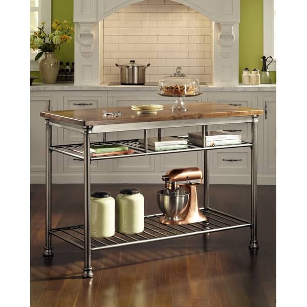 slide 7 of 7, Homestyles Orleans Kitchen Island with Butcher Block Top, 52"W Stationary - Wood