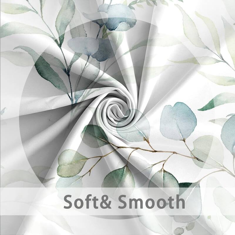 Sage Green Eucalyptus Shower Curtain, 72x72 Inch, Botanical Design