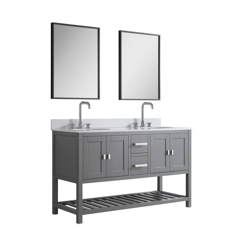 Monaco 60" Double Sink Vanity Base Only