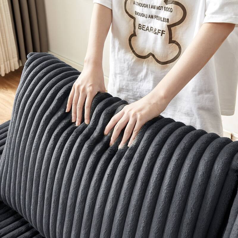 71" Sofa Plush Corduroy Square Storage Armrest USB port