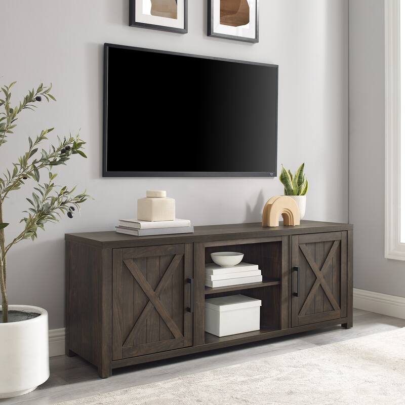 Crosley Gordon 58" Low Profile Tv Stand - 15.75"x58"x22" - Dark Walnut
