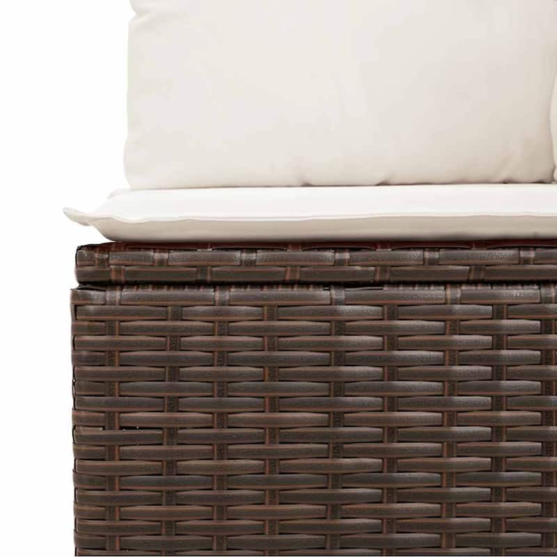 vidaXL Patio Sofa Set with Cushions Outdoor Conversation Furniture Poly Rattan