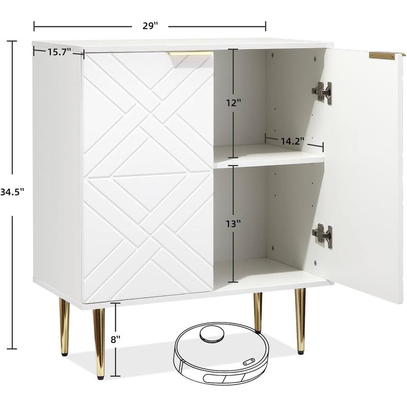 Sideboard Storage Modern Accent Cabinet with 2 Doors, Sideboard Buffet Cabinet for Kitchen