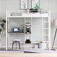 preview thumbnail 19 of 28, Twin Size Metal Loft Bed and Built-in Desk and Shelves