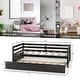 preview thumbnail 35 of 40, Costway Twin Size Trundle Daybed Wooden Slat Support Mattress Platform