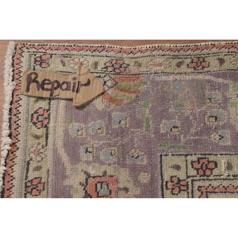 Hand Knotted Oriental 100% Wool Carpet Traditional Medallion Navy Blue & Blues Tabriz Area Rug - 9' 7'' X 6' 6''