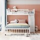 preview thumbnail 10 of 19, Wooden Twin Over Full L-Shaped Bunk Bed Wheels White