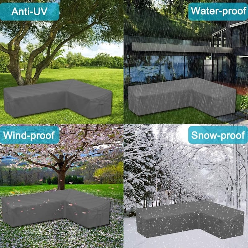Patio Sectional Sofa Cover Heavy Duty Waterproof - 104x83(L-Shaped-Right Facing)