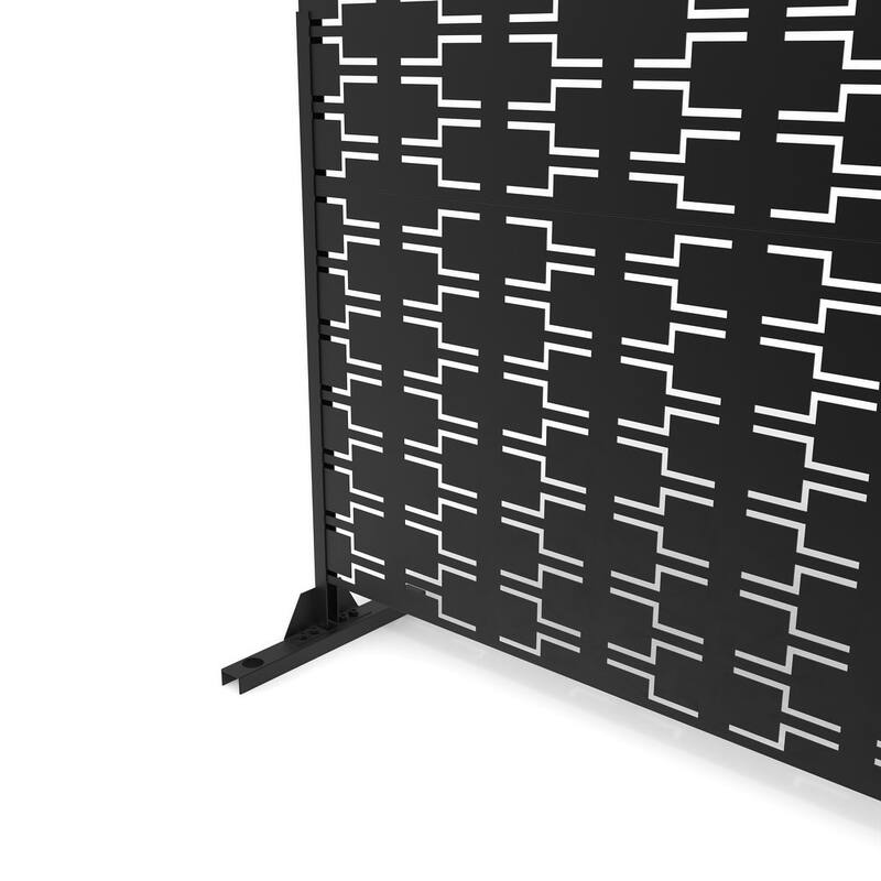 Free Standing Metal Privacy Screen Panel Decorative Outdoor Privacy Screen - 72"H x 47"W