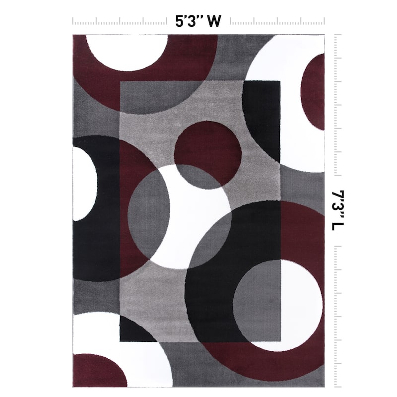 World Rug Gallery Modern Multicolored Geometric Area Rug