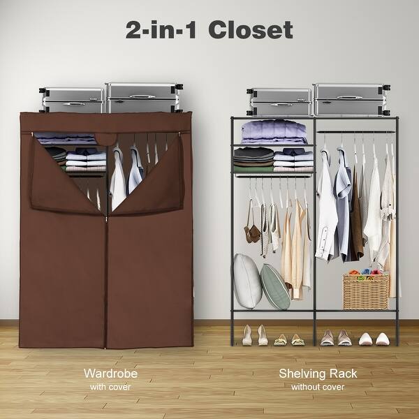 Shop Langria Heavy Duty Metal Storage Closet Clothes Shoe Rack