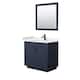 Option Dark Blue, Black Trim, Carrara Cultured Marble Top