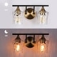 preview thumbnail 33 of 36, Modern Black Gold Bathroom Vanity Light Hammered Glass Wall Sconces Lamps with 1/2/3/4 Lights