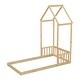 preview thumbnail 23 of 25, House-Style Funny Twin House-shaped Roof Headboard Floor Kids Furniture Bed Kidsbed, Grey