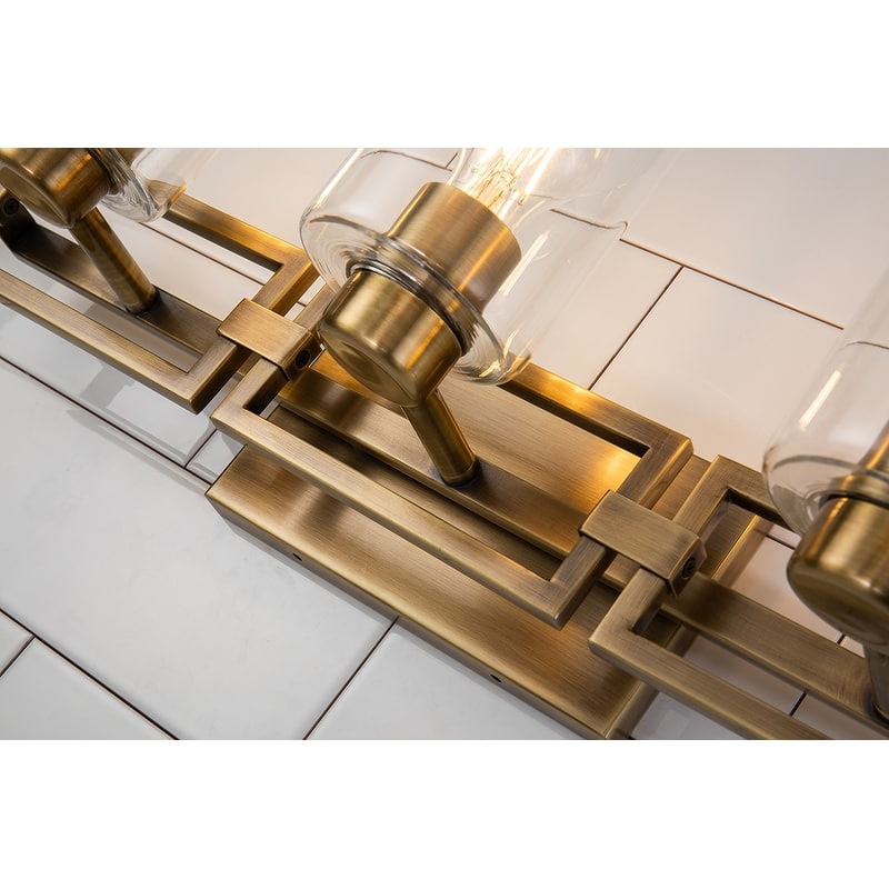 Modern 3 Light Bath Vanity Antique Brass
