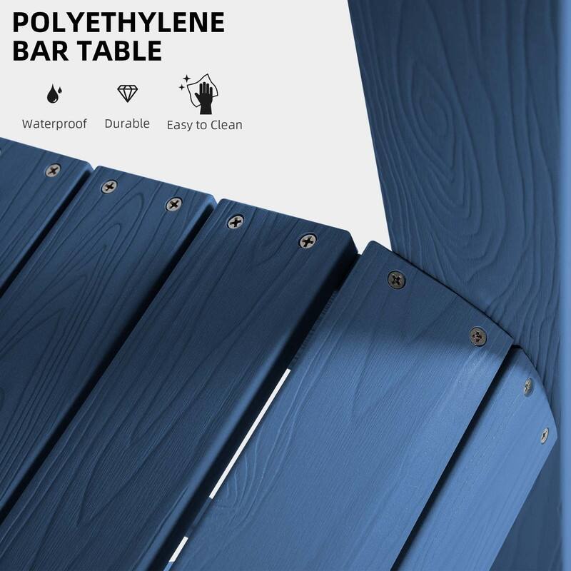 Moasis All Weather HIPS Outdoor Bar Height 49" Tall Adirondack Chair