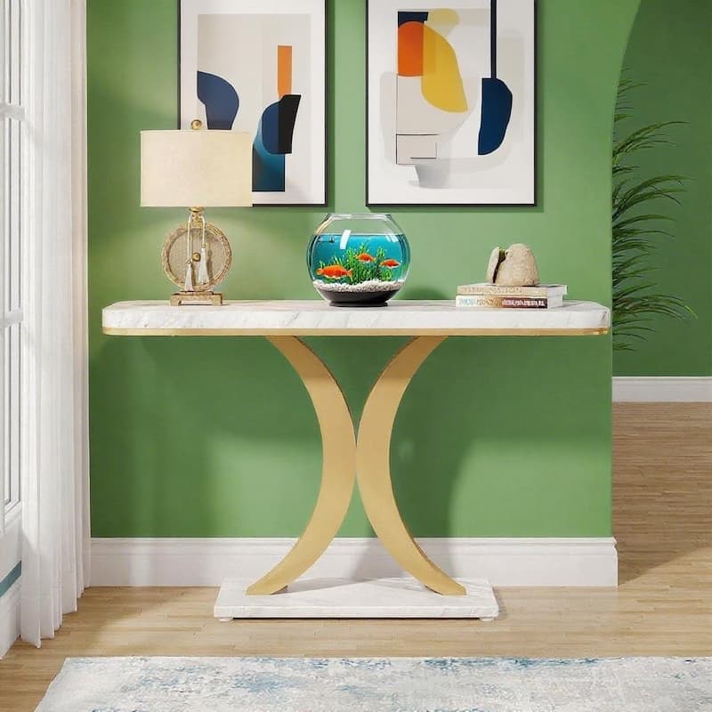 39.4" Modern Industrial Console Table Wood Grain - 39.37" x 11.81" x 32.48"