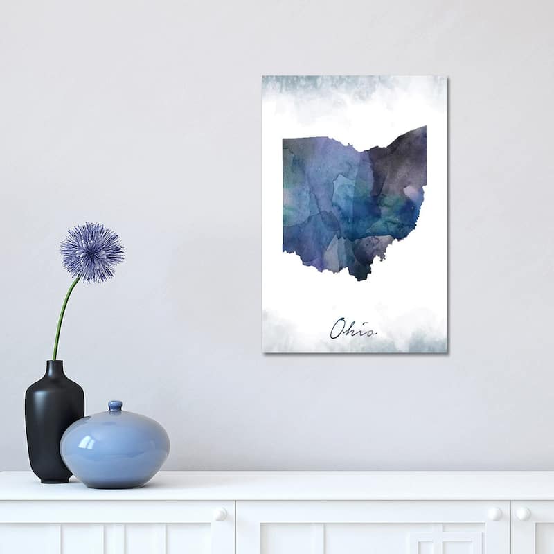 iCanvas "Ohio State Bluish" by WallDecorAddict Canvas Print - 18x12x1.5