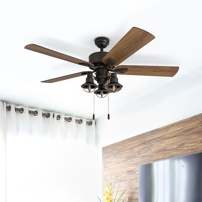 Prominence Home Sivan Farmhouse 52-inch Aged Bronze LED Ceiling Fan