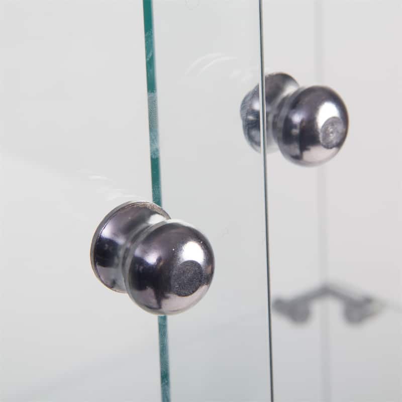 Two Door Glass Display Cabinet 2 Shelves for Living Room