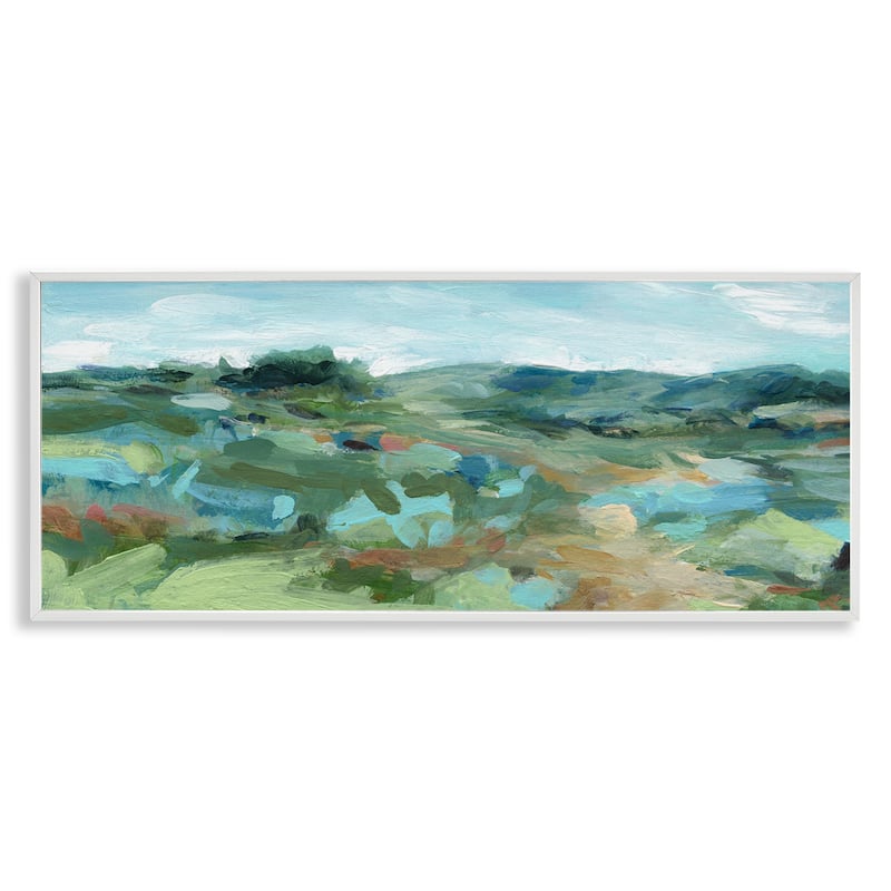 Stupell Painterly Landscape Greenery Framed Giclee Art Design By Carol Robinson - 30 x 13 - White