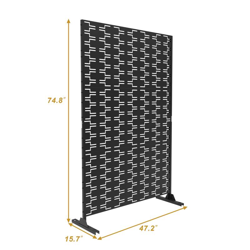 75'' x 47'' Metal Privacy Screen Fence Panel Square/ Rectangle Pattern