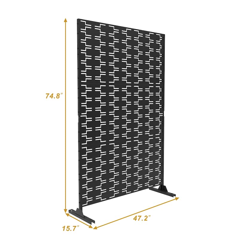 Outdoor Privacy Screen with Stand for Patio Garden Metal Fence
