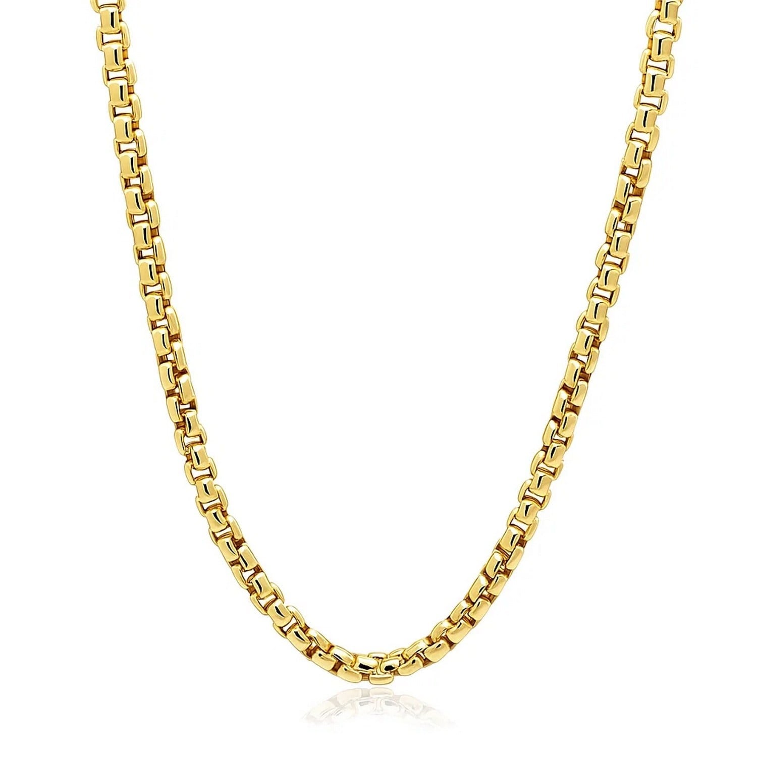 MayaMila 3.4mm 14k Yellow Gold Round Box Chain