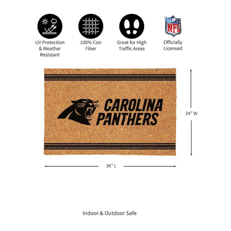 Carolina Panthers Monochrome Indoor/Outdoor Coir Door Mat