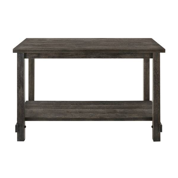 Forster Weathered Grey Counter Height Table with Bottom Shelf Bed