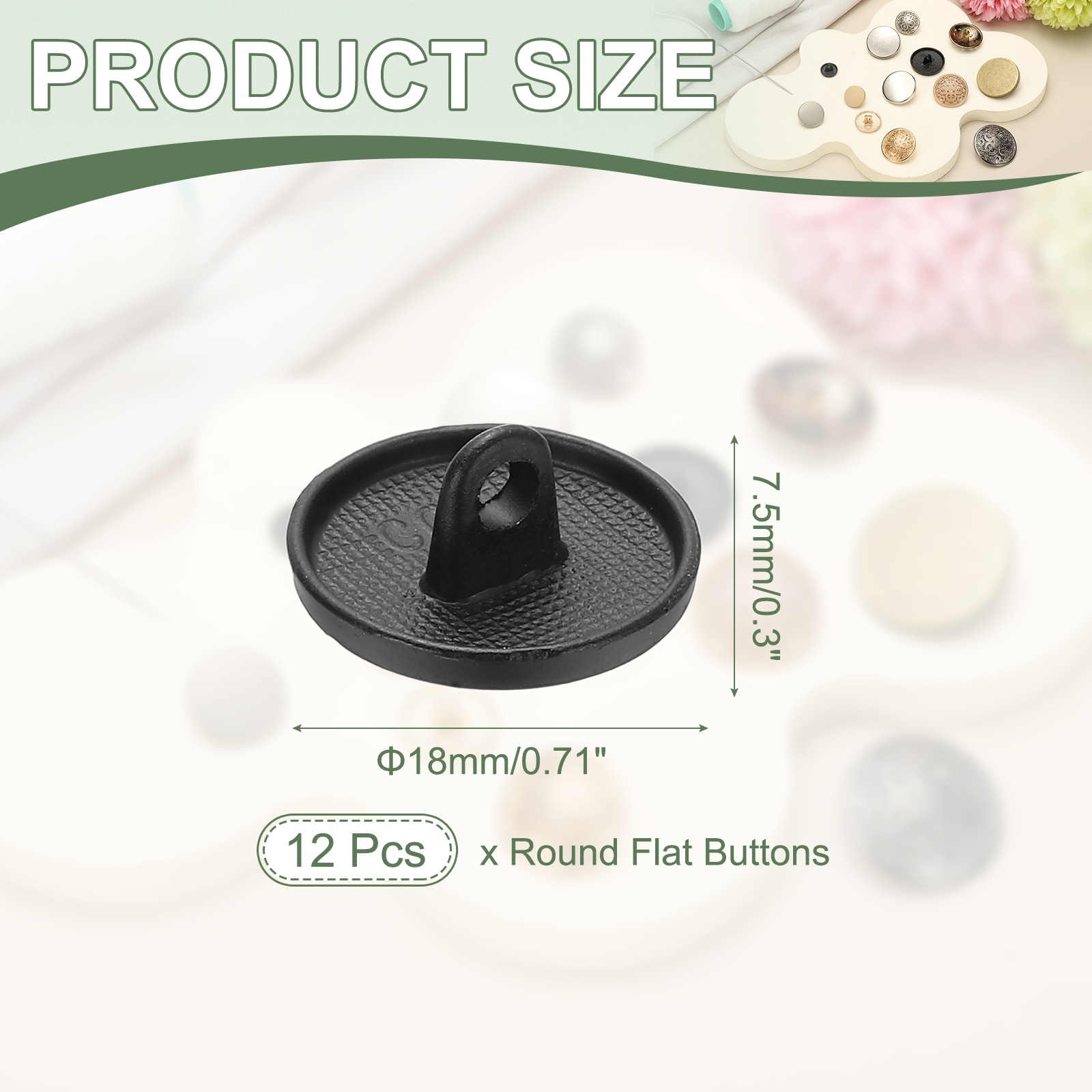 Metal Round Flat Buttons, Alloy Shank Round Shaped Sewing Buttons - Fitting for (Men - Women - Coat)