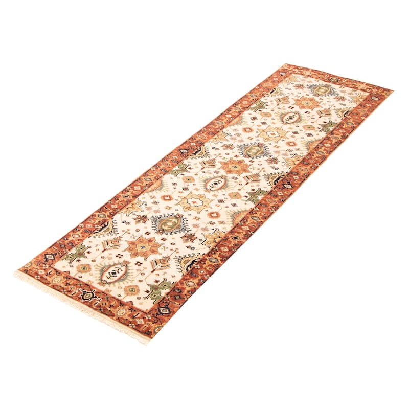 ECARPETGALLERY Hand-knotted Jules Sultane Cream Wool Rug - 2'6 x 7'11