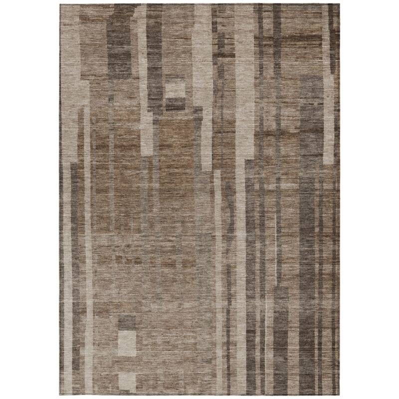 HomeRoots Striped Transitional Rectangle Outdoor Rug