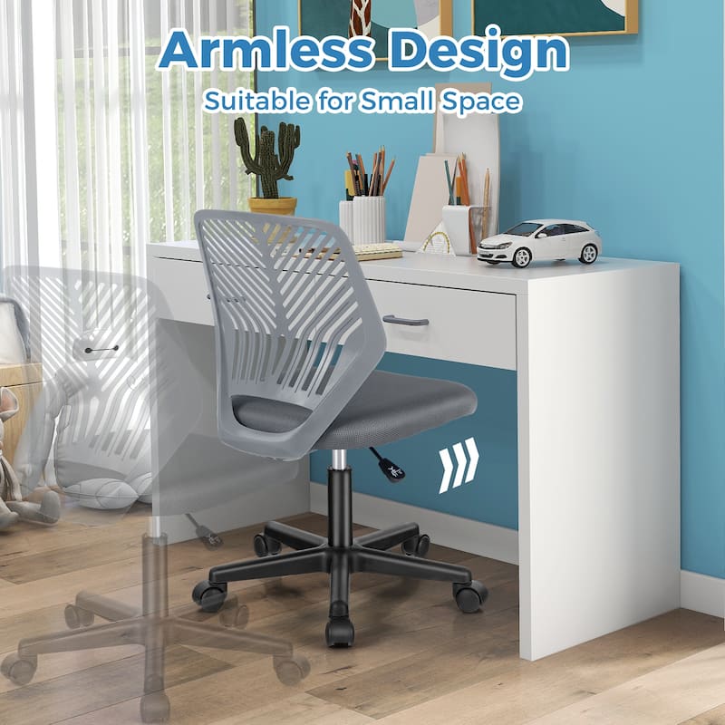 Height-Adjustable Ergonomic Kids Desk Chair with Universal Casters - 20" x 18" x 30.5" - 35"(L x W x H)