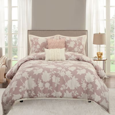 Nanshing Staci 5 Piece Jacquard Floral Comforter Set