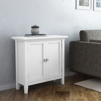 WYNDENHALL Mansfield SOLID WOOD 32 inch Wide Transitional Low Storage Cabinet - 32"w x 14"d x 31"h