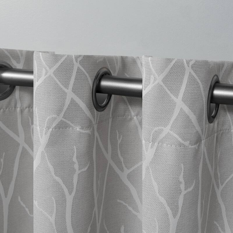 ATI Home Forest Hill Woven Room Darkening Blackout Grommet Top Curtain Panel Pair